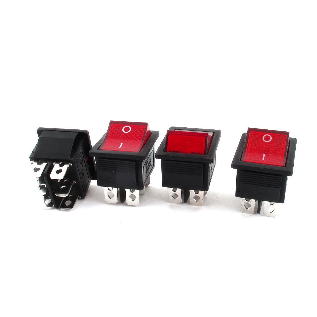 AC 250V 15A 125V 20A DPDT 6 Pin Soldering 2 Position Rocker Switch 4 Pcs