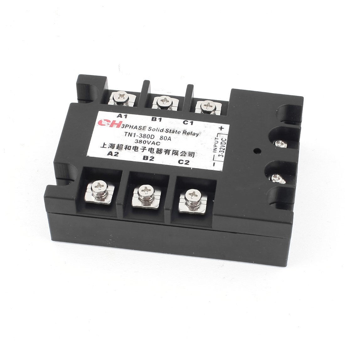AC 380V 80A Red LED Indicator 6 Screw Terminal 3 Phase Solid State Relay