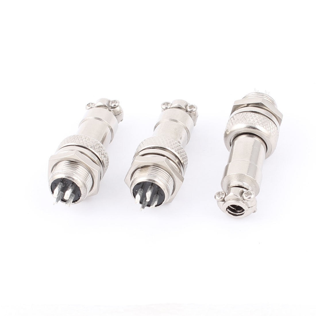 GX12 4 4 Pin 12mm Male Female Panel Metal Connector Aviation Plug 3pcs