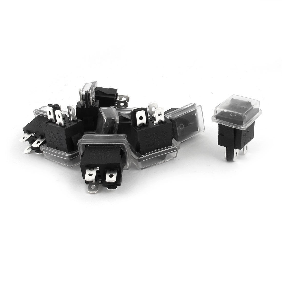 10pcs AC 125V 10A 250V 8A 250 5A DPST on Off 4 Pins Waterproof Rocker Switch