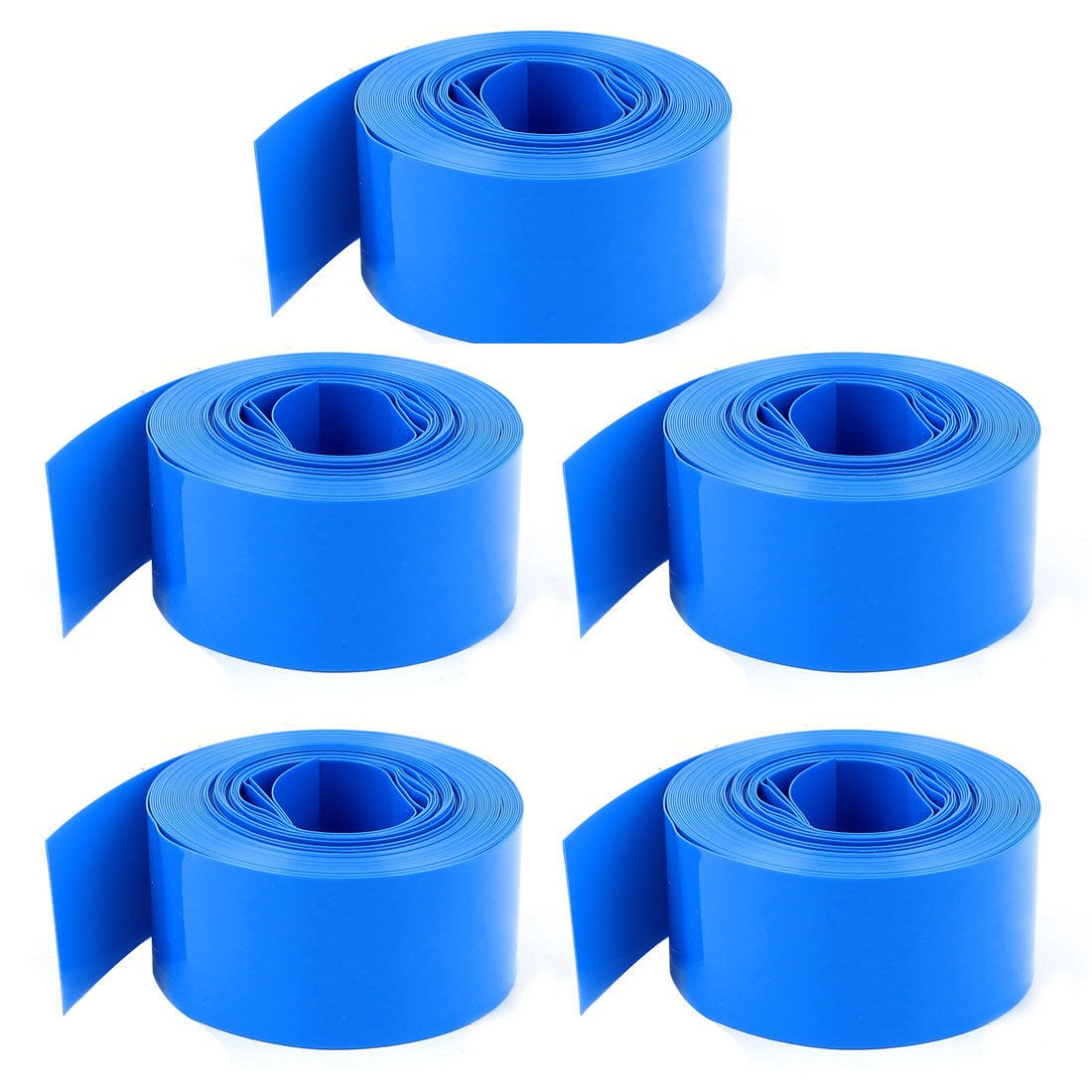 5pcs 6 5ft 2M Long 17mm 48 Blue PVC Heat Shrink Tubing Wrap for 1 x AAA Battery