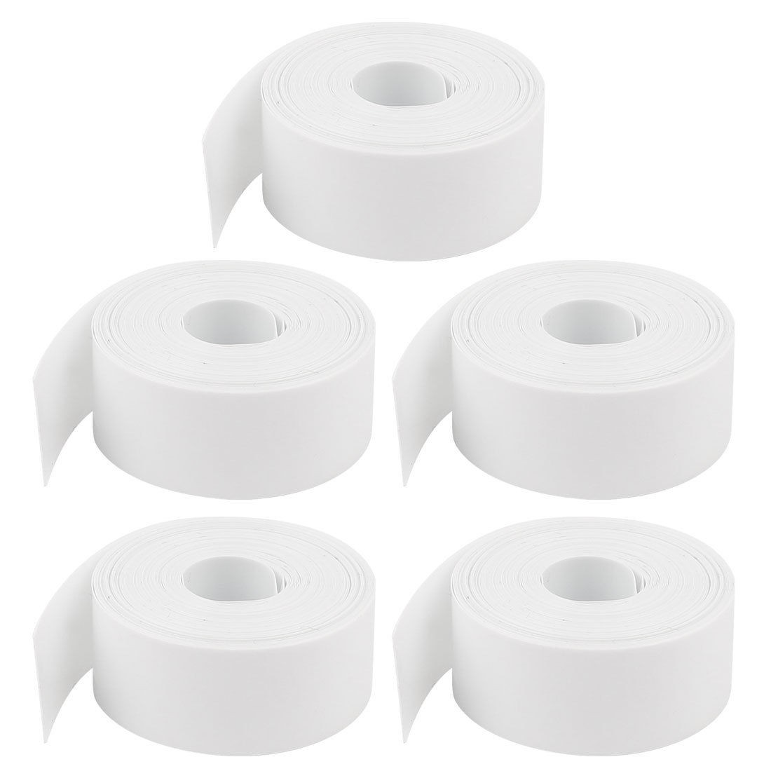 5pcs 6.5Ft 2M Long 23mm White PVC Heat Shrink Tubing Wrap for 1 x AA Battery