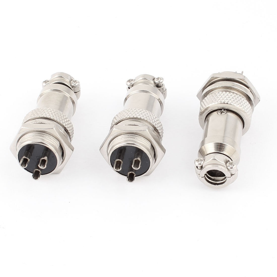 GX16 3 3 Pin 16mm Male to Female Panel Metal Connector Aviation Plug 3pcs