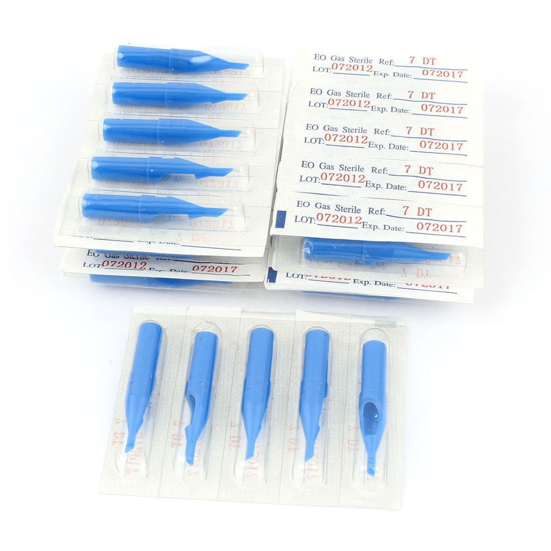 50 Pcs Disposable Tattoo Diamond Tip Tube Nozzle 7DT Blue