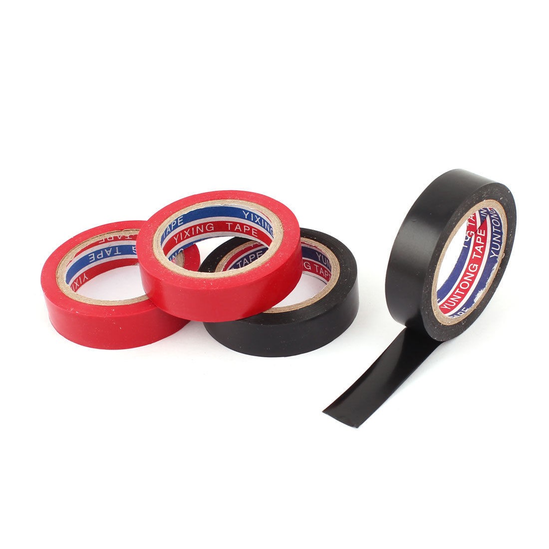4pcs Red Black 16mm x 9M Electrical PVC Insulating SSLF Adhesive Tape