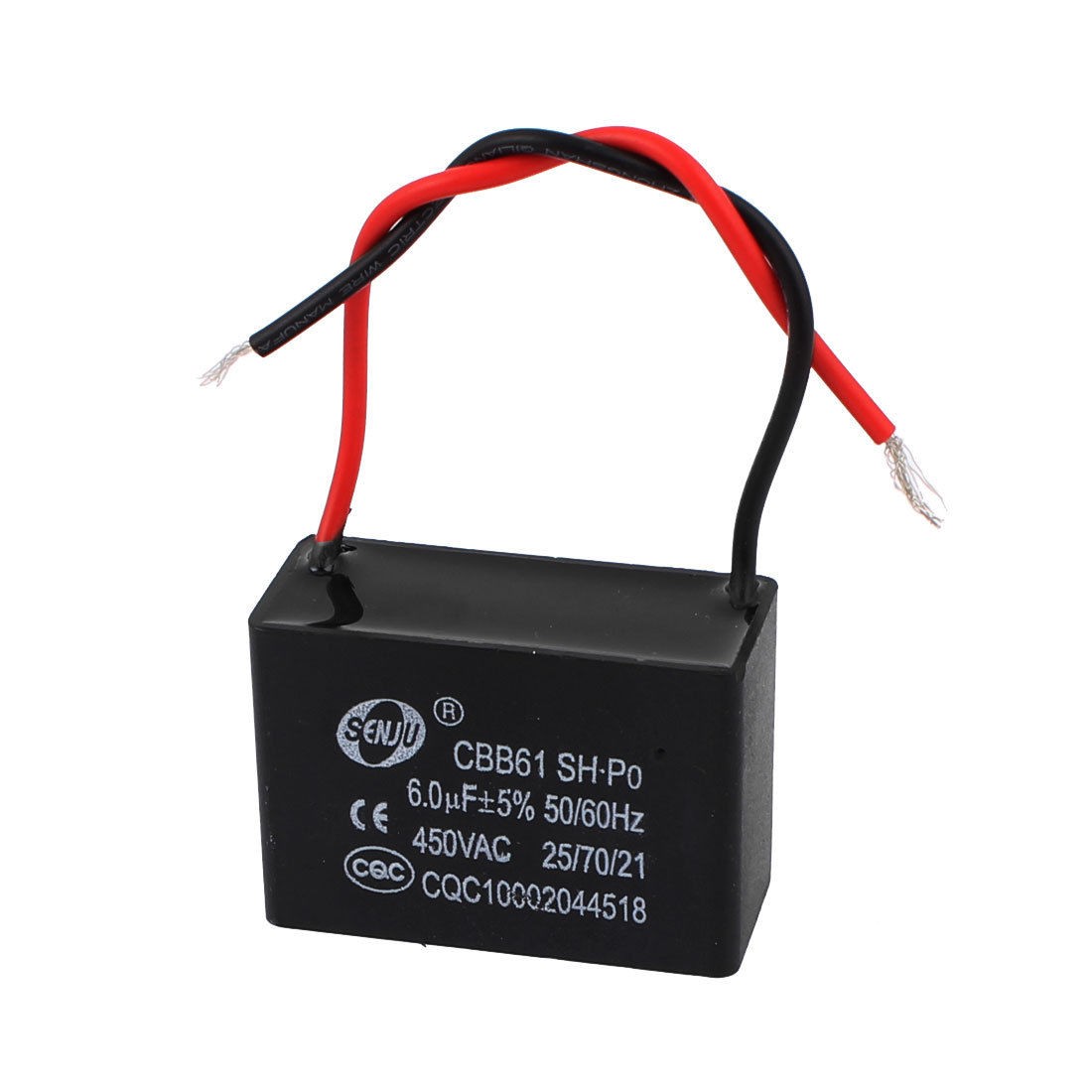 CBB61 6uF 2 Wire Ceiling Fan Motor Start Up Capacitor AC 450V