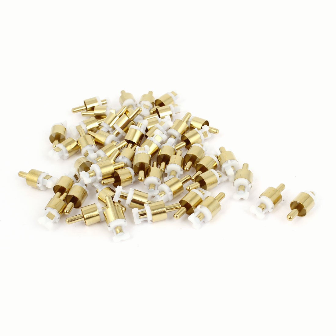 50pcs PCB Panel Mount Audio Video RCA Male Plug Connector Gold Tone