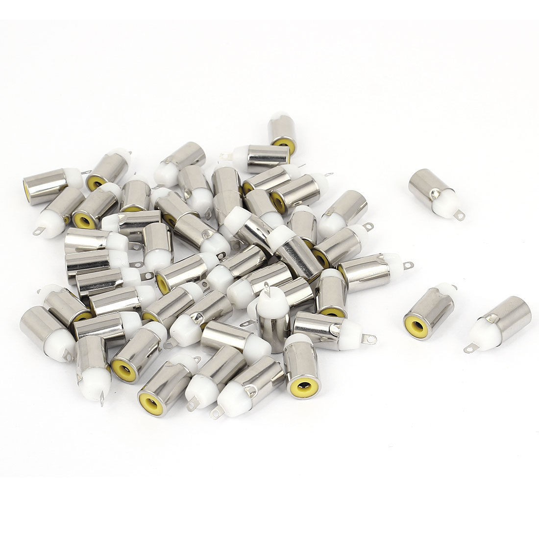 50pcs RCA Audio Video Female Chassis Panel Mount Connector Coupler Yellow