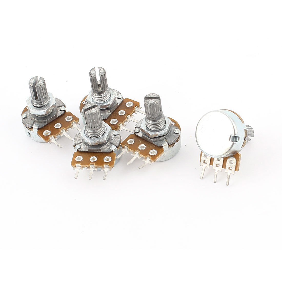 5 Pcs 50K Ohm 3 Pins 6mm Shaft Rotary B Type Linear Taper Potentiometers
