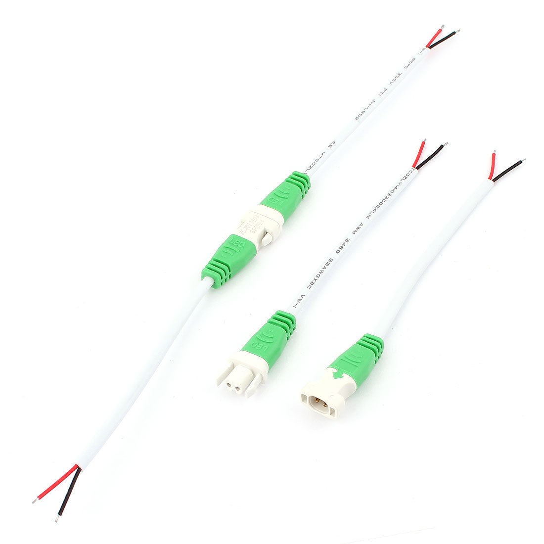 2 Pairs LED Strip 2pin Male Female Waterproof Connector Cable Wire White Green