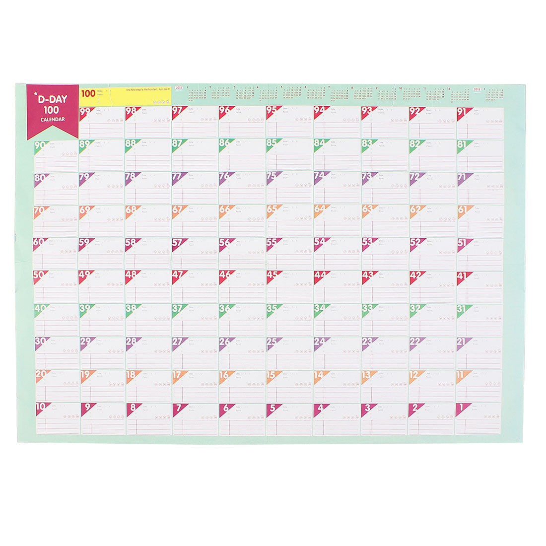 Students Stationery D Day 100 Calendar Plan Paper 100 Days Countdown Schedule