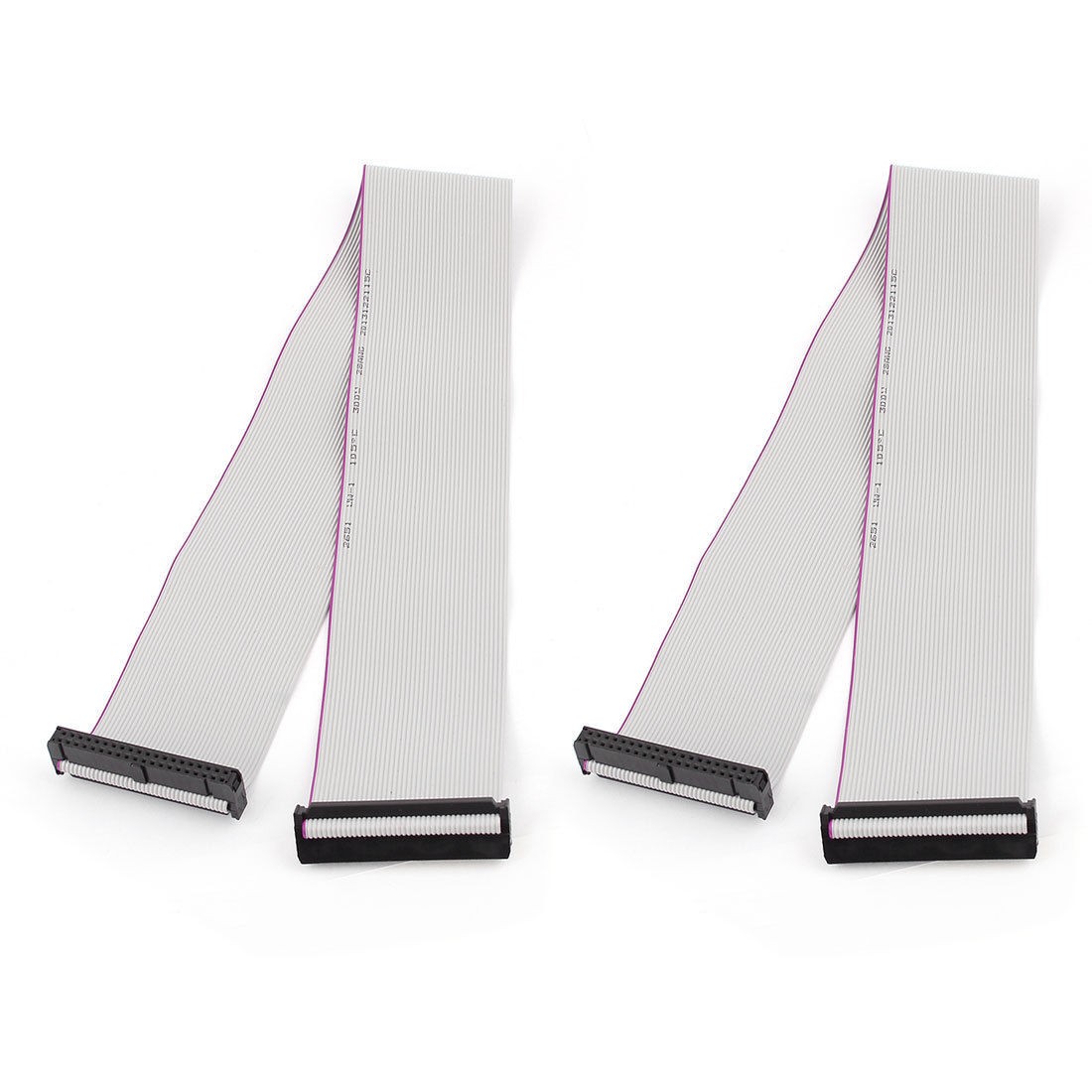 2pcs FC40P 40 Pin IDC Socket Extension Flat Ribbon Cable Wire 50cm 20inch