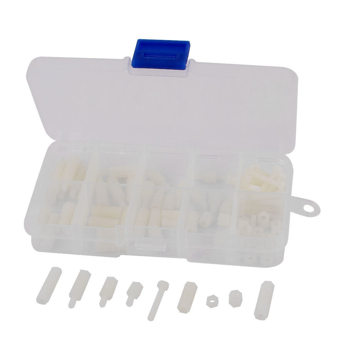 88 Pcs M3 Nylon Hex Spacers Screw Nut Stand Off Assortment Kit White
