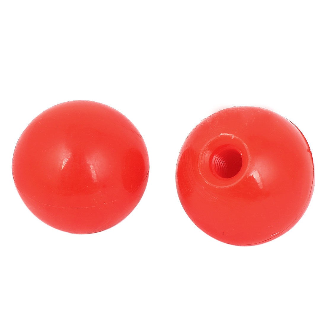 2 Pcs Red Plastic 40mm Dia 8mm Female Thread Ball Handling Knob