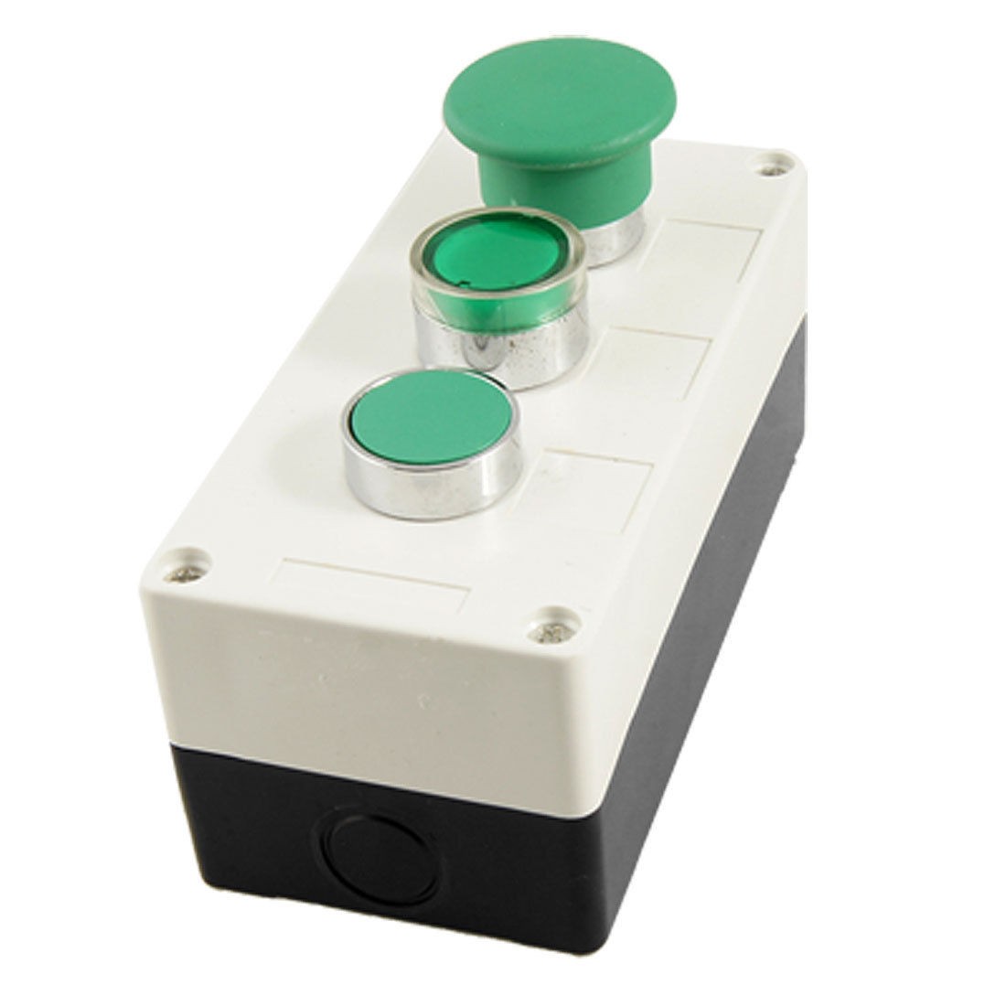 AC 110V Green Lamp Cap Mushroom Head 3NO Momentary Switch Push Button Station