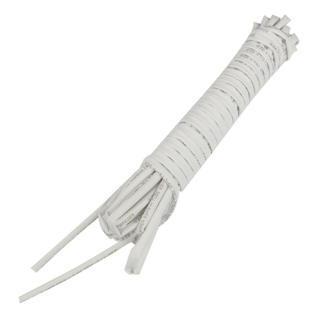 Ratio 2:1 2.5mm Dia White Polyolefin Heat Shrinkable Tube 6M 19.7ft