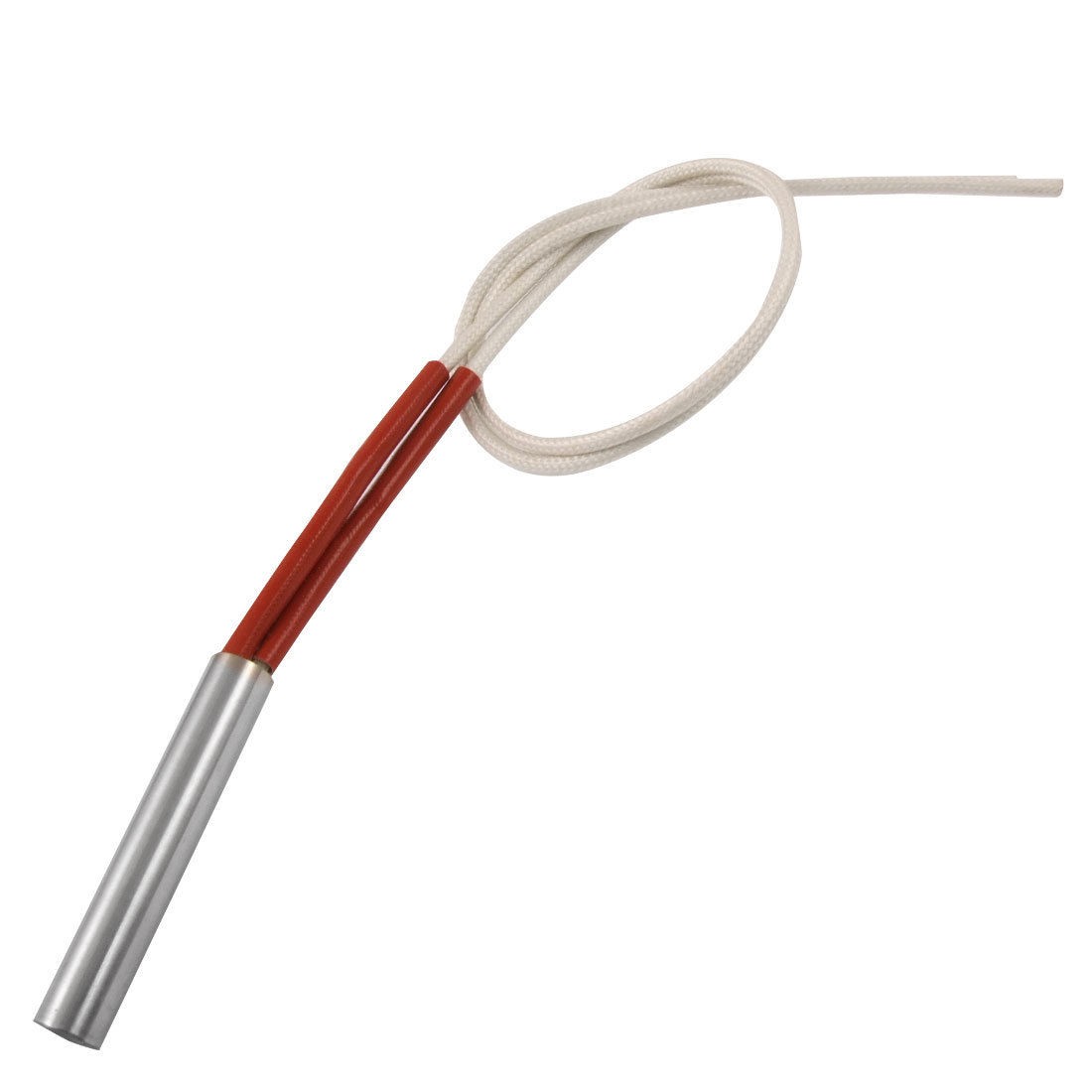 White Wired 9mm x 50mm Stainless Steel Tube Cartridge Heater AC 380V 110W