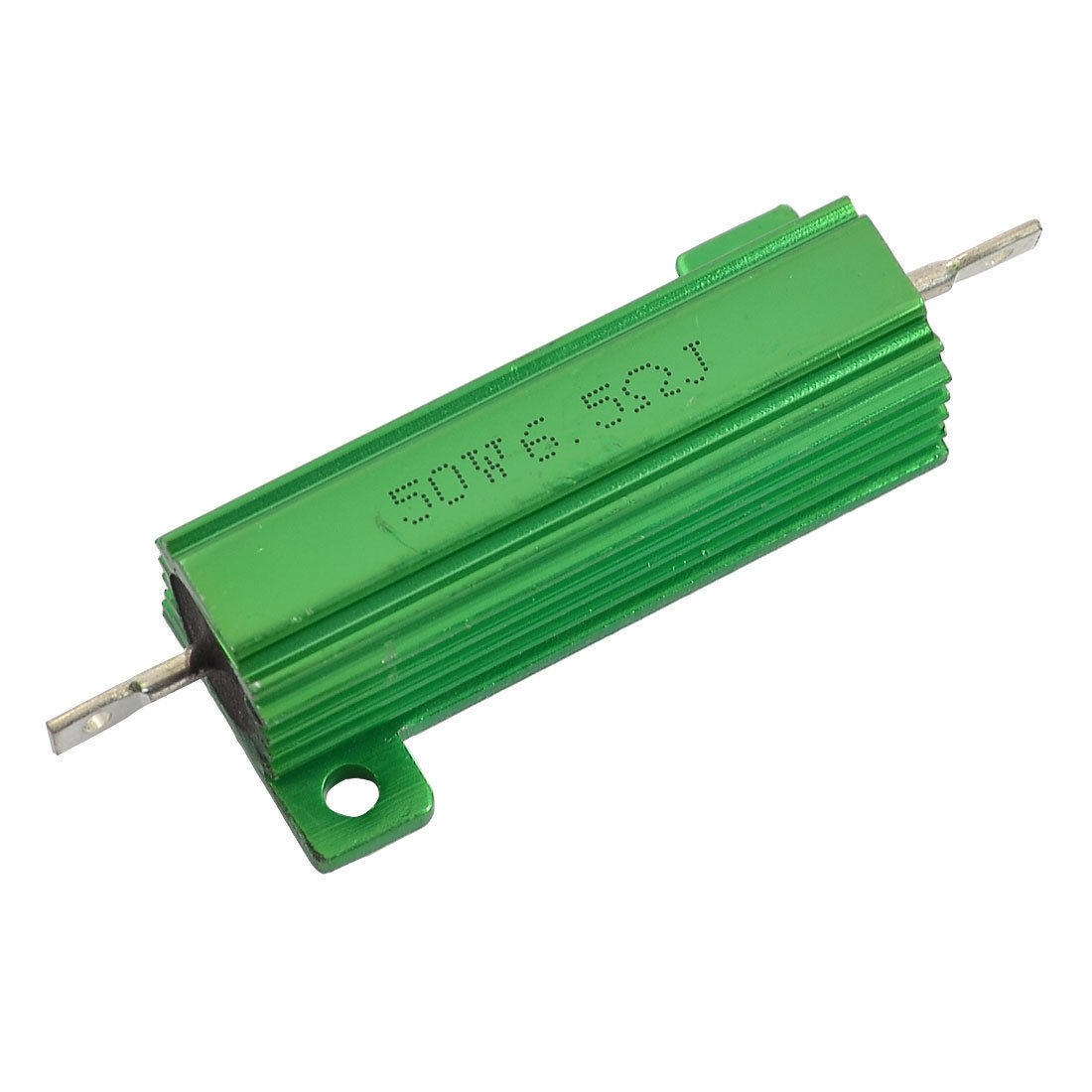 50W 6.5 Ohm 5% Chassis Mounted Aluminum Case Wirewound Resistor Green