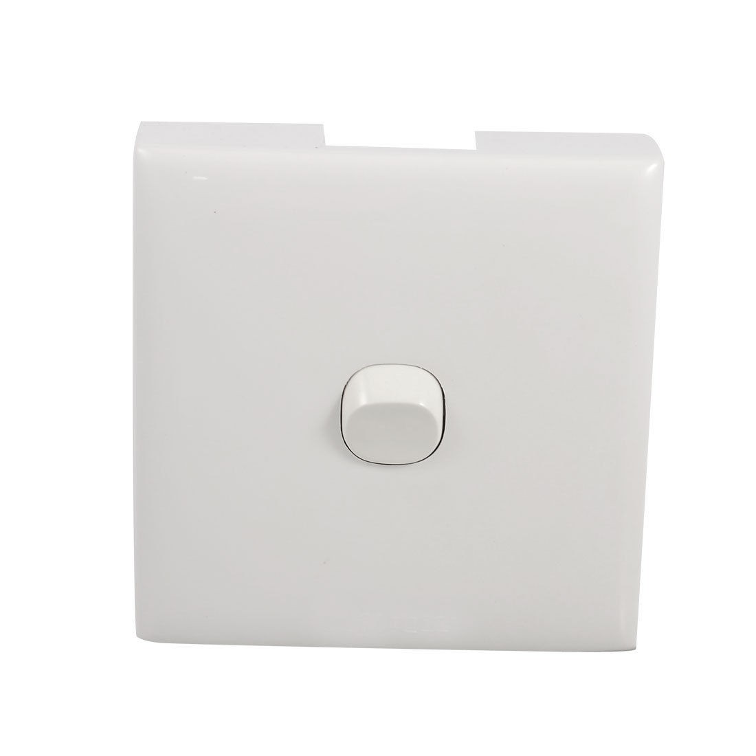 AC 250V 10A White Square Light ON OFF Switch 1 Gang Wall Plate