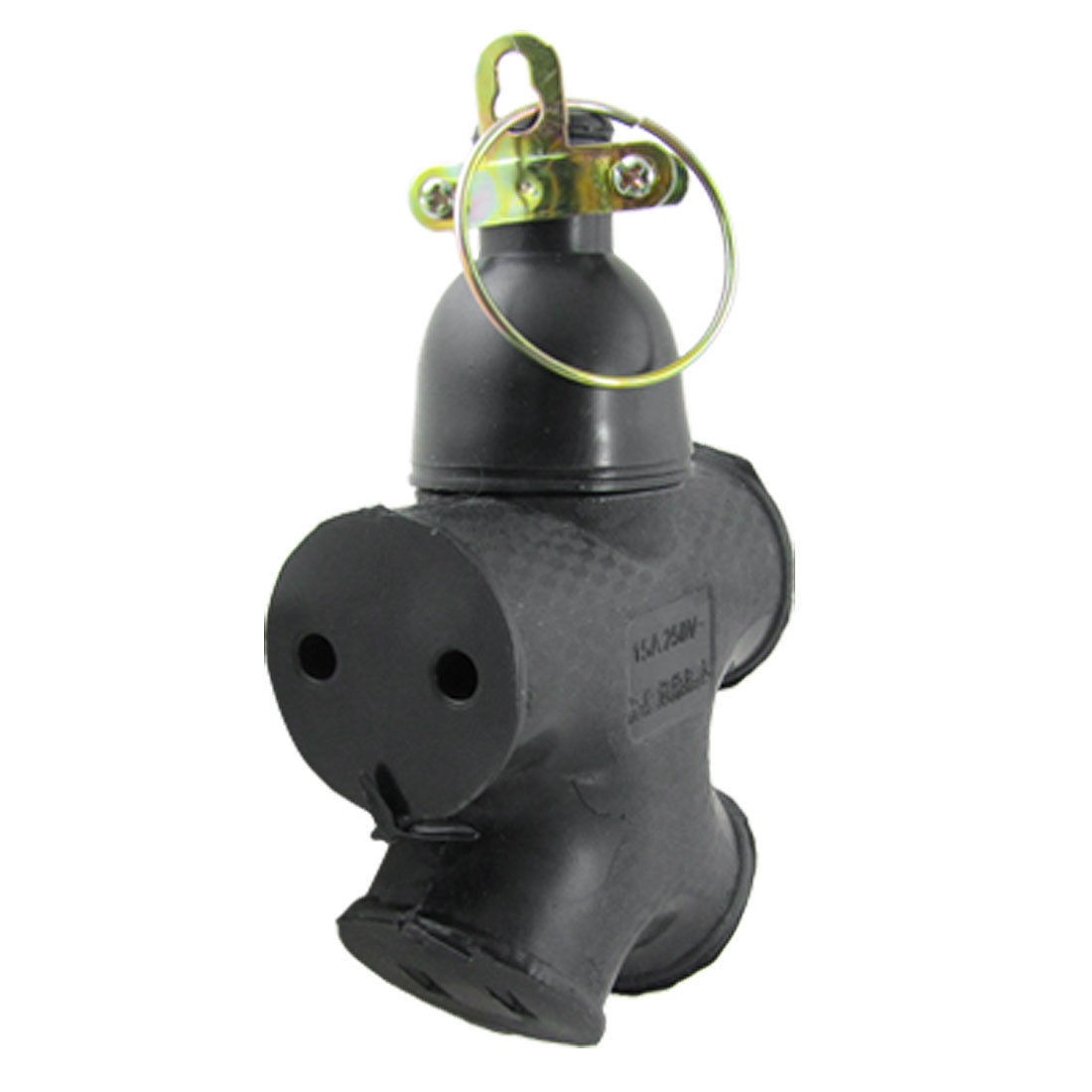 Water Resistant US EU 3 Pins AU Plug Rubber Socket Blk