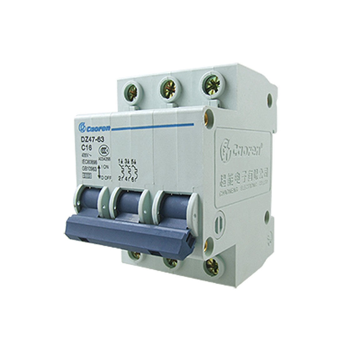 16A 3 Pole Miniature Electrical Circuit Breaker 400V