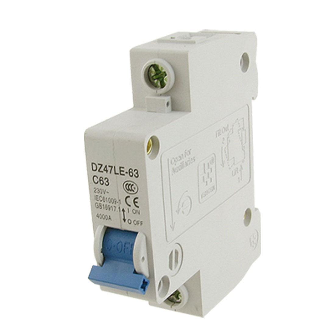 Overload Protection 1 Pole Miniature Circuit Breaker AC 230V 63A Znnam
