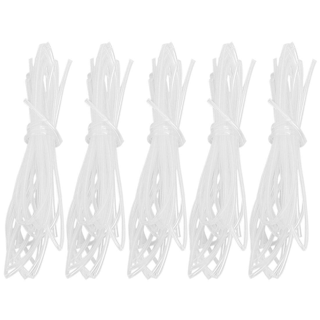 5 Pcs 1mm Diameter Clear Polyolefin Heat Shrinking Tube 4M 13.1Ft