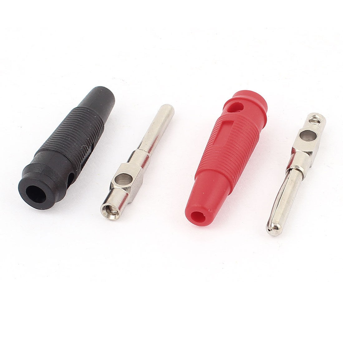 2pcs Nickel Plated 4mm Screw Solderless Stackable Speaker Banana Plugs Connector