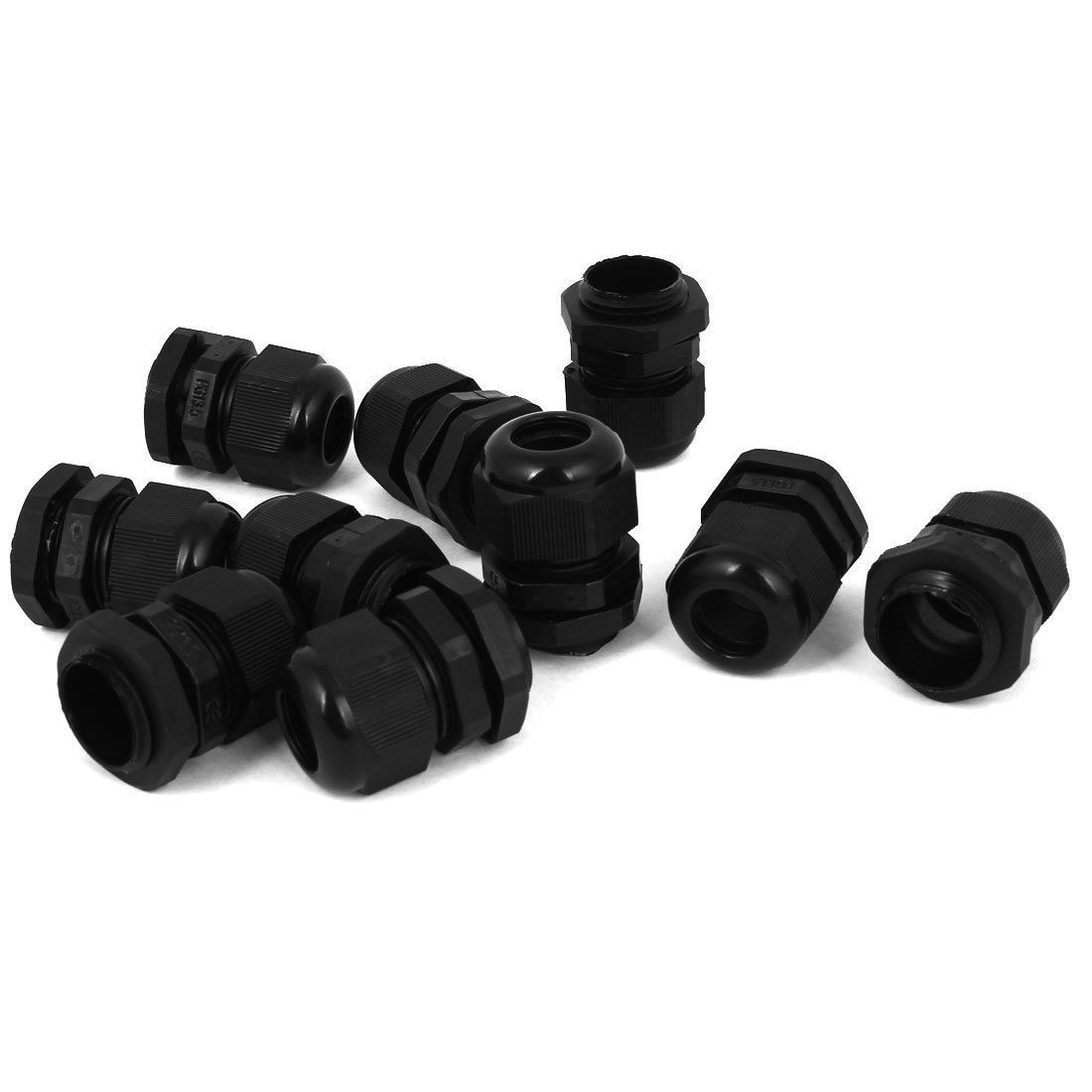 PG13 5 Waterproof 6 12mm Diameter Cable Glands Plastic Connector 10pcs