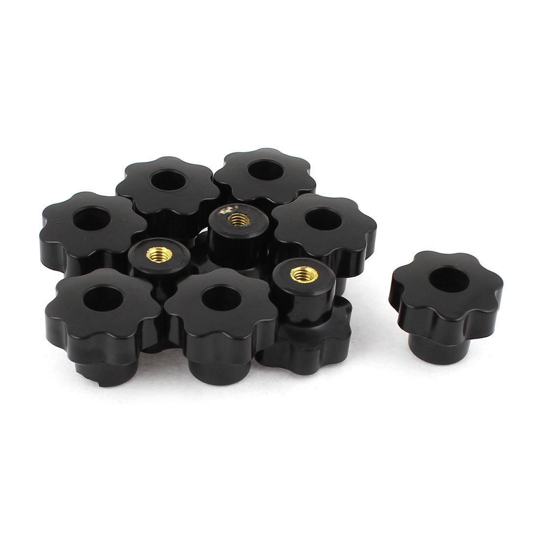 10 Pcs 32mm Dia M6 Thread Screw on Type Plastic Star Head Clamping Knob Grip
