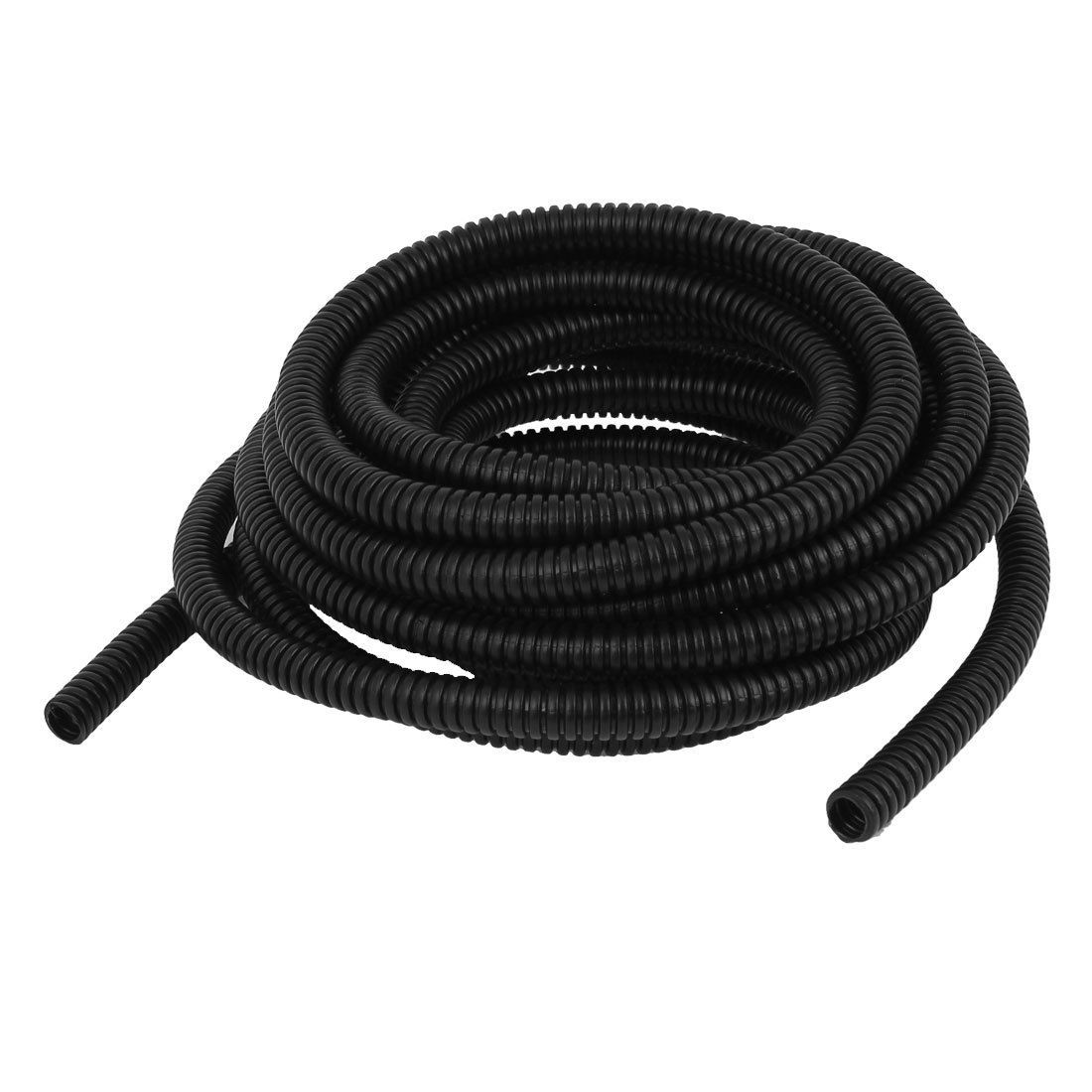 15ft Long Black Flexible Corrugated Hose Tubing 7mmx10mm for Pond Pump Filter