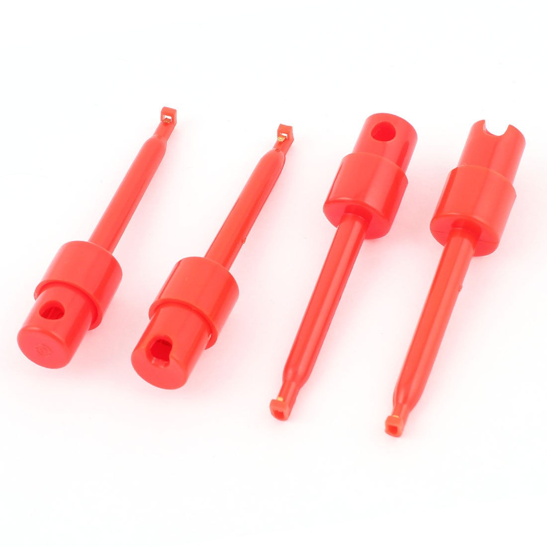 4pcs Red Large Size Single Hook Clip Test Probe for Electronic Testing