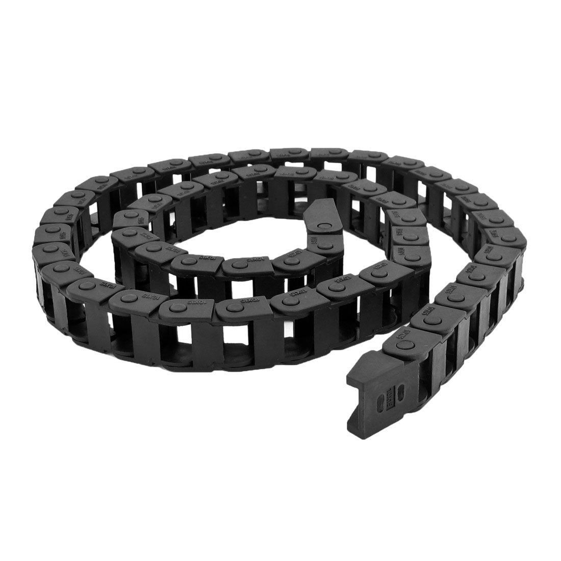 Plastic Open 15mm x 20mm Wire Carrier Drag Chain Nested Black 104cm