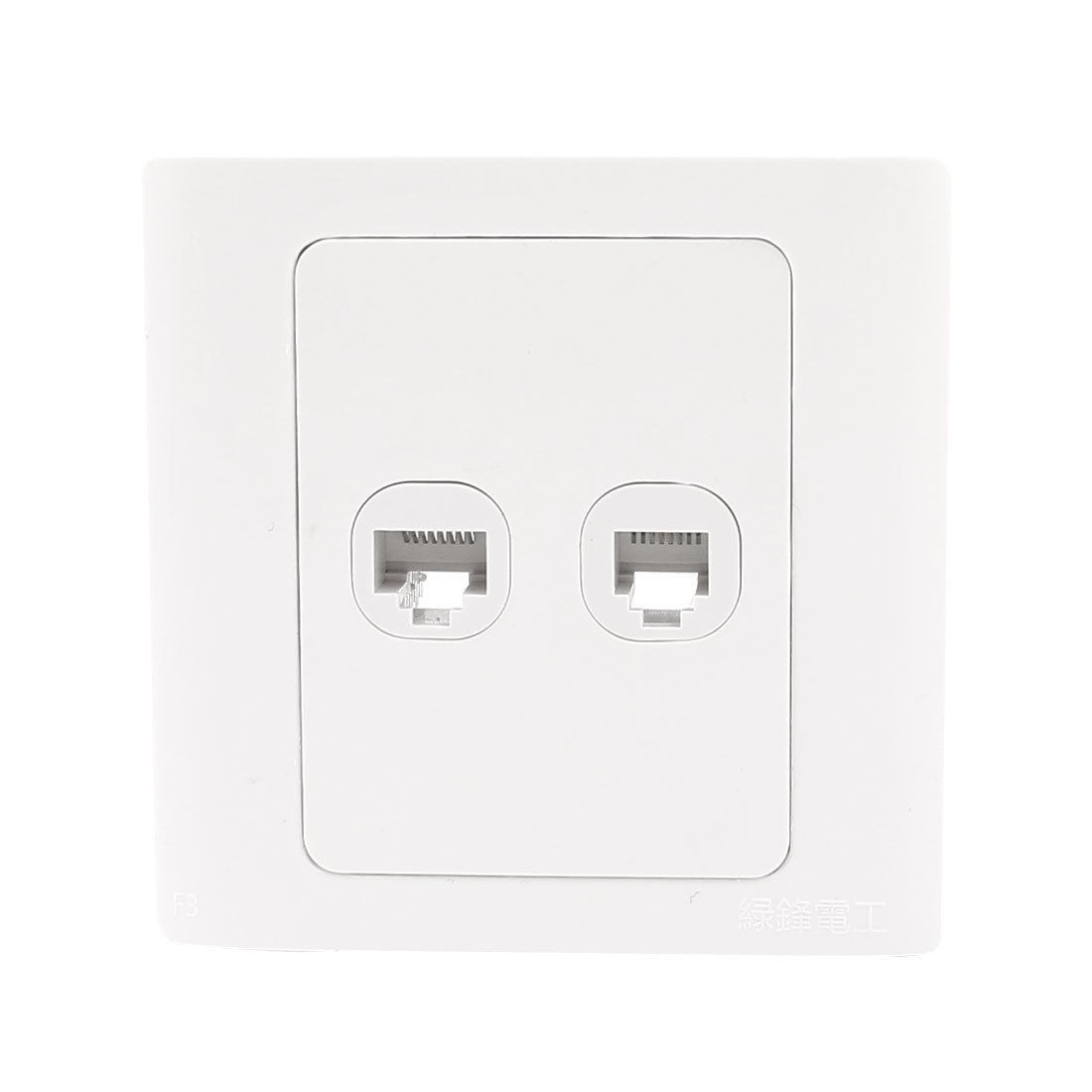 White Square RJ45 Network RJ11 Telephone Cable 2 Port Wall Plate Panel Socket