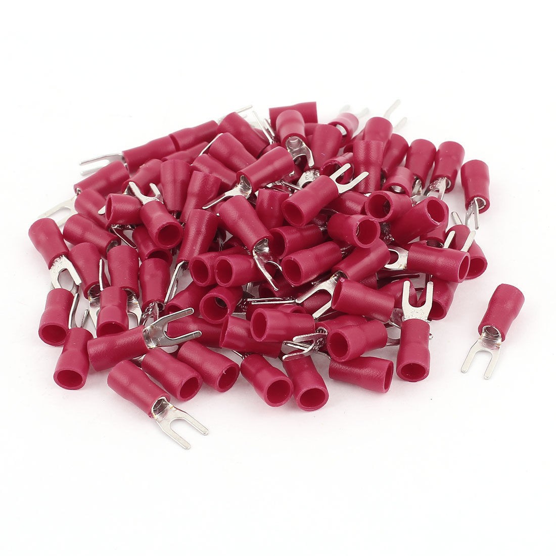 96pcs AWG16 14 Fork Insulated Spade Electrical Wire Connector Terminals