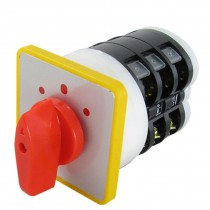 Red Rotary Handle 3 Positions 12 Screw Terminals Changeover Switch