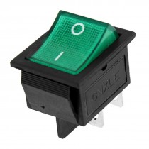 Green Light 4 Pins DPST ON-OFF Snap In Boat Rocker Switch AC 15A 250V 20A 125V