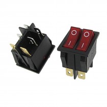 2pcs Double Red Light Illuminated 6 Pin SPST ON/OFF Snap IN Boat Rocker Switch