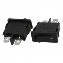 10x AC 12A/125V 6A/250V ON/OFF 2 Position SPST 2 Pin Snap in Rocker Switch Black