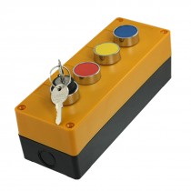 Blue Yellow Red Cap Momentary Keylock Switch Push Button Station AC 240V 400V