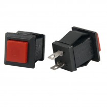 2 Pcs Red Cap Square Momentary N/O OFF-(ON) Car Truck 3V/6V/9V/12V Push Switch