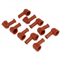 10 Pcs Brown Soft Plastic Smoking Pipe Type Battery Terminal Boots