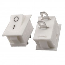 10pcs White ON-OFF I/O 2 Pin SPST Snap in Boat Rocker Switch 6A/250V 10A/125V AC
