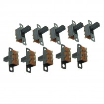 10 Pcs Single Row 3 Pins 2 Positions SPDT On/On Mini Slide Switch