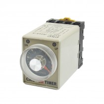 AH3-3 0-3 Sec 8 Pins Plastic Housing Delay Timer Time Relay 24VDC + Socket