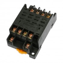 DIN Rail Mounting 14 Terminal Relay Socket Base Black
