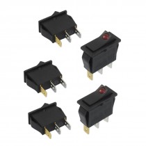 5 Pcs 3 Pin SPST Red Neon Light On/Off Rocker Switch AC 250V/15A 125V/20A