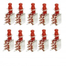 10 Pcs Self Lock Latching Uni-Direction PCB Push Button Switch DPDT 6 Pin