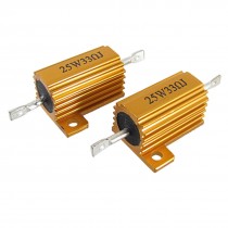 2 Pcs 25W 33 Ohm 5% Wirewound Resistors Aluminum Housed