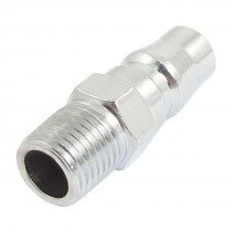 Silver Tone 13mm Male Thread Air Quick Coupler Joint Connector Adapter